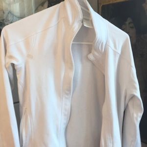 Small white zip up athletic jacket
